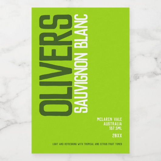 Witte wijntinten van groene wijnmakers tekst mini wijn etiket (Enkel label)