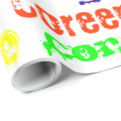 Witte wikkelneon kleur Naam Collage Cadeaupapier (Rol Hoek)