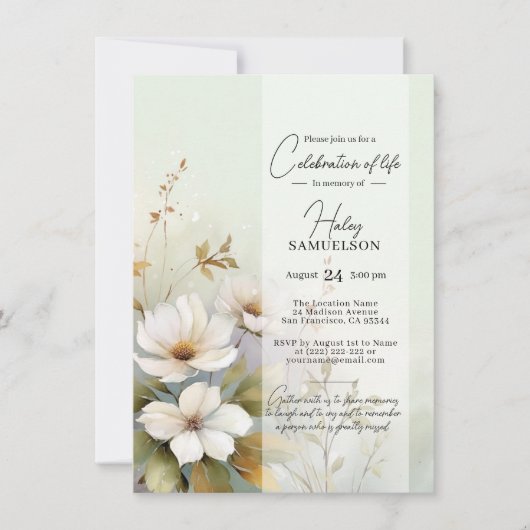 Witte Wildbloemen Viering van het leven | FOTO Kaart (Voorkant)