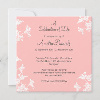 Witte wilde bloem Viering van het Leven Aankondigi Save The Date