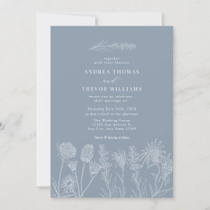Witte wilde bloemen   Boho chique bruiloft Kaart