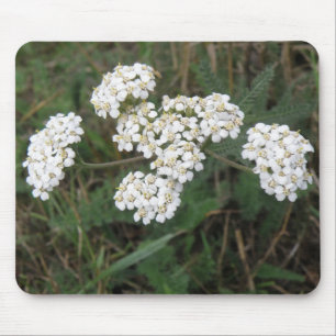 Witte wilde bloemen Mousepad Muismat