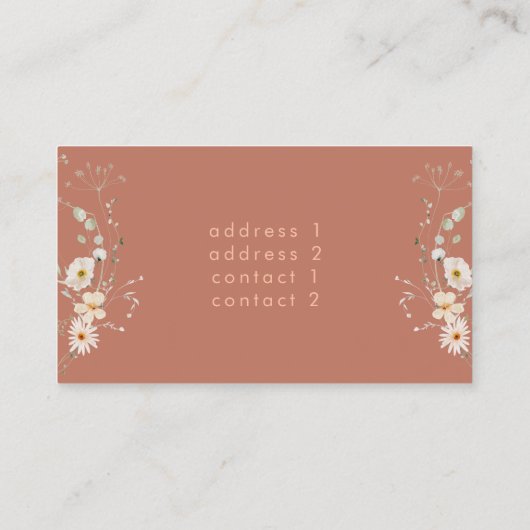 witte wilde bloemen violist visitekaartje (Achterkant)