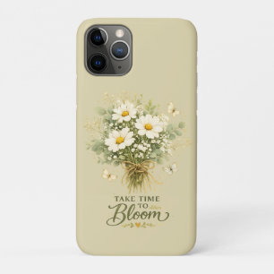 Witte wilde bloemenboeket iPhone 11 pro hoesje