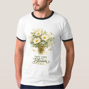 Witte wilde bloemenboeket t-shirt