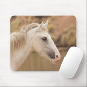 Witte wilde paarden muismat (Met muis)