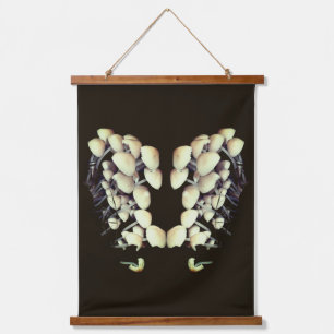 Witte Wilde Paddenstoelen Natuur Abstract Hangend Wandkleed
