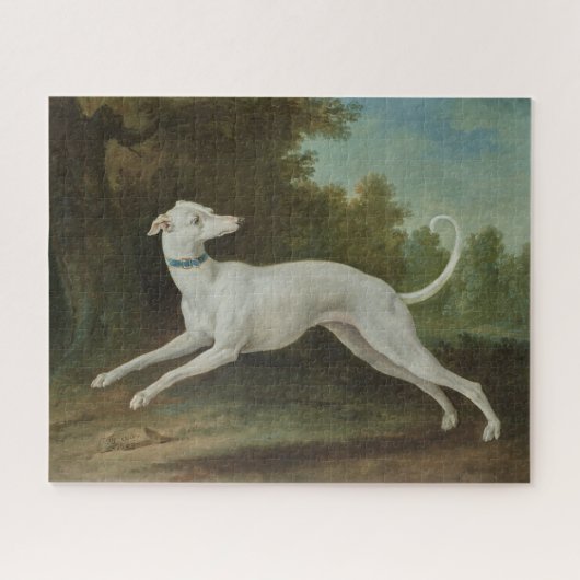 Witte windhond (door Jean-Baptiste Oudry) Legpuzzel (Horizontaal)