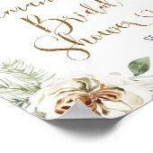 Witte Winter Bloem Bruiloft Borrel Ontvangst Poster (Hoek)