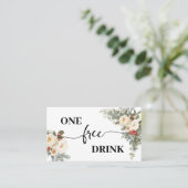 Witte Winter Bloem Gratis Drink Wedding Ticket Car (Staand voorkant)