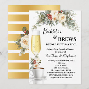Witte Winter Bloemen Bubbles & Brews Coffee Bruilo Kaart