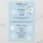 Witte Winter Dragon Sneeuwvlokken Blauw (Voorkant)