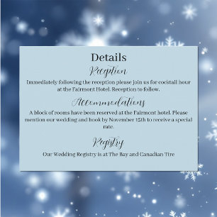 Witte Winter Dragon Sneeuwvlokken Blauw Informatiekaartje