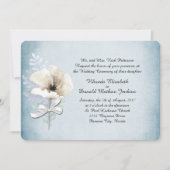 Witte Winter Papaver bruiloft uitnodiging (Voorkant)