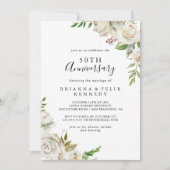 Witte Winter Pioen Bloem 50ste Huwelijksjubileum Kaart (Voorkant)