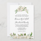 Witte Winter Pioen Bloemen Formele Bruiloft Kaart (Voorkant)