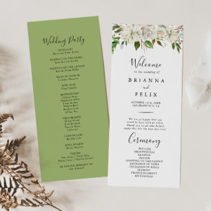 Witte Winter Pioen Bloemen Trouwprogramma Programma