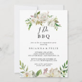 Witte Winter Pioen Ik Doe BBQ Verlovingsfeest Kaart (Voorkant)