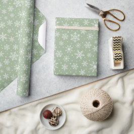 Witte Winter sneeuwvlokken sterren sneeuw op salie Cadeaupapier