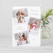 Witte Winter Vrolijke Kerstkaart (Staand voorkant)