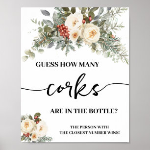 Witte Winterbloemen Hoeveel Kurken Bruisfeest Spel Poster