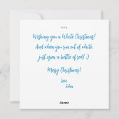 Witte Winterrendier Hert Kerstkaart (Achterkant)