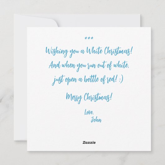 Witte Winterrendier Hert Kerstkaart (Achterkant)