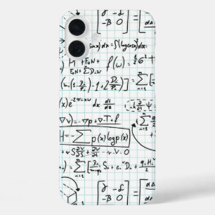 Witte wiskundige formules wetenschap telefoonhoesj iPhone 16 plus hoesje