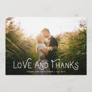 Witte Wispelturige Typografie Bedank Foto Bedankkaart