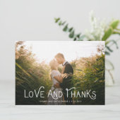 Witte Wispelturige Typografie | Bedank Foto Bedankkaart (Staand voorkant)