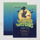 Witte Witches Halloween Party Kaart (Voorkant / Achterkant)