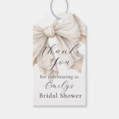 Witte Witte Strik Bruidsmeisjesfeest Bedankt Cadeaulabel (Voorkant)
