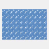 Witte witte tonijn op Egeïsche Blauw in Groot Inpakpapier Vel (Voorkant 2)