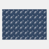 Witte witte tonijn op marineblauw in groot inpakpapier vel (Voorkant)