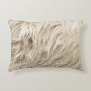 Witte wol pluizige textuur achtergrond accent kussen