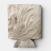 Witte wol pluizige textuur achtergrond blikjeskoeler (Achterkant)