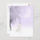 Witte wolf briefkaart (Voorkant / Achterkant)