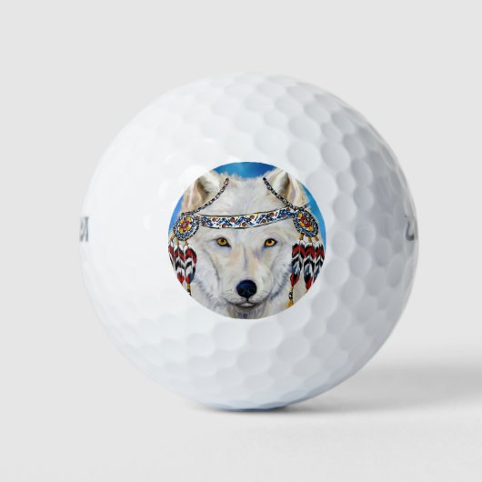 Witte Wolf Golfballen (Voorkant)
