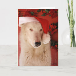 Witte Wolf Kerst Kaart
