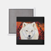 Witte Wolf Kokopelli Magneet (Voorkant / Achterkant)