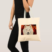 Witte Wolf Kokopelli Tote Bag (Voorkant (product))