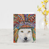 Witte Wolf Kunst Kaart (Gele Bloem)