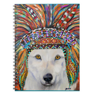 Witte Wolf Kunst Notitieboek