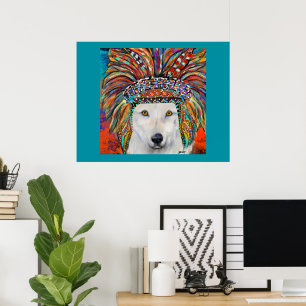Witte Wolf Kunst Poster