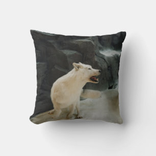 Witte Wolf Kussen
