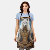 Witte wolf met rotsachtige steampunk schort (Gedragen)