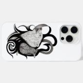 Witte Wolf met stamkunst van Raven Case-Mate iPhone Case (Achterkant (horizontaal))
