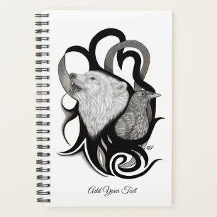 Witte Wolf met stamkunst van Raven Planner