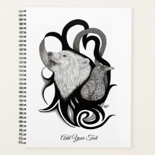 Witte Wolf met stamkunst van Raven Planner