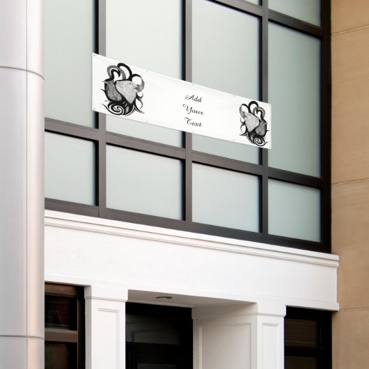 Witte Wolf met stamkunst van Raven Spandoek (Buitenkant Gebouw)